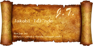 Jakobi Tünde névjegykártya